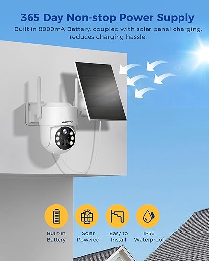 Wireless Solar Camera System Outdoor, 2PCS 4MP Home Battery Camera with 500GB HDD - Image 3