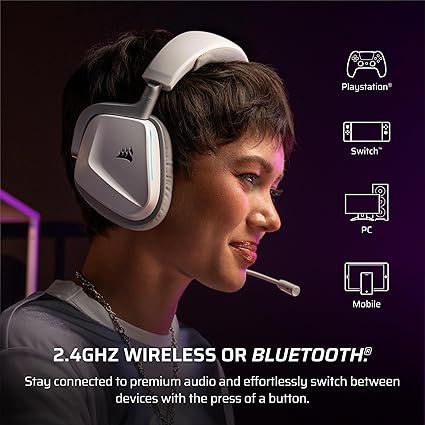 Corsair Void v2 Wireless Gaming Headset with Bluetooth for PC, PS5, PS4, Switch, Mobile – Dolby Atmos, 70 Hr Battery - Image 2